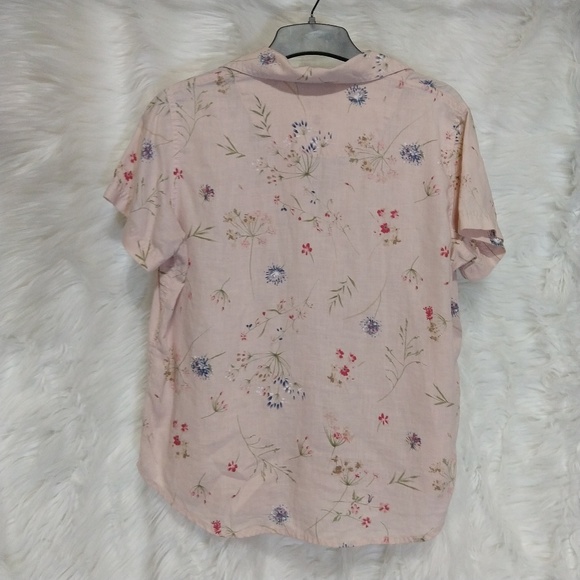 LIZ CLAIBORNE pastel Pink floral button down - Picture 2 of 4
